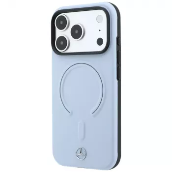 Mercedes Mer008840 Leather 3D MagSafe telefono dėklas iPhone 18 Pro / 17 Pro, mėlynos spalvos