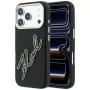 Karl Lagerfeld KF003311 Smooth Big Resin Signature Logo dėklas telefonui iPhone 18 Pro / 17 Pro, juodas