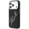 Karl Lagerfeld KF003311 Smooth Big Resin Signature Logo dėklas telefonui iPhone 18 Pro / 17 Pro, juodas