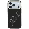 Karl Lagerfeld KF003311 Smooth Big Resin Signature Logo dėklas telefonui iPhone 18 Pro / 17 Pro, juodas