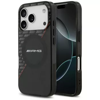Mercedes AMG00122 AMG IML Double Layer Rhombs MagSafe dėklas telefonui iPhone 18 Pro / 17 Pro, juodai raudonas