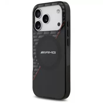 Mercedes AMG00122 AMG IML Double Layer Rhombs MagSafe dėklas telefonui iPhone 18 Pro / 17 Pro, juodai raudonas