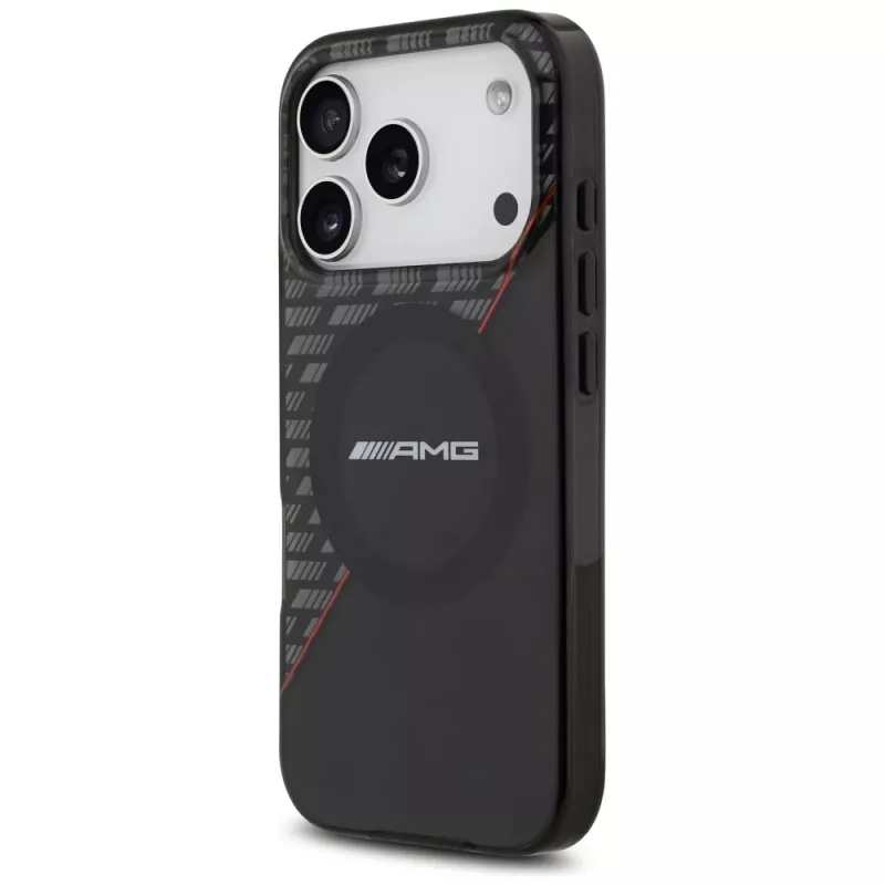 Mercedes AMG00122 AMG IML Double Layer Rhombs MagSafe dėklas telefonui iPhone 18 Pro / 17 Pro, juodai raudonas