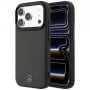Dėklas Mercedes Leather Mesh with Bow Line MagSafe telefonui iPhone 18 Pro / 17 Pro, antracito atspalvio