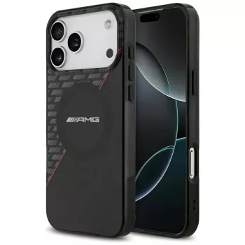 Mercedes AMG00123 AMG IML Double Layer Rhombs MagSafe dėklas telefonui iPhone 18 Pro Max / 17 Pro Max, juodai raudonas