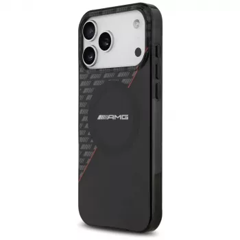 Mercedes AMG00123 AMG IML Double Layer Rhombs MagSafe dėklas telefonui iPhone 18 Pro Max / 17 Pro Max, juodai raudonas