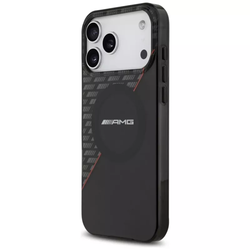 Mercedes AMG00123 AMG IML Double Layer Rhombs MagSafe dėklas telefonui iPhone 18 Pro Max / 17 Pro Max, juodai raudonas