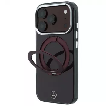 Mercedes Mer008917 Ring Stand Iconic Logo MagSafe dėklas telefonui iPhone 18 Pro / 17 Pro, bordo spalvos