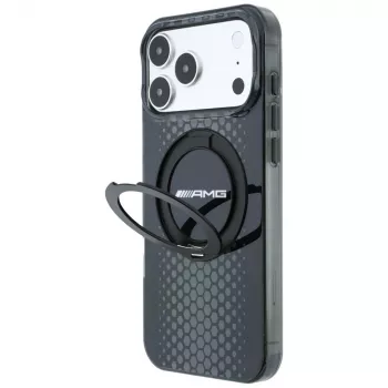 Mercedes AMG00126 AMG IML Double Layer Urban Line with Ring Stand MagSafe dėklas telefonui iPhone 18 Pro / 17 Pro, juodas