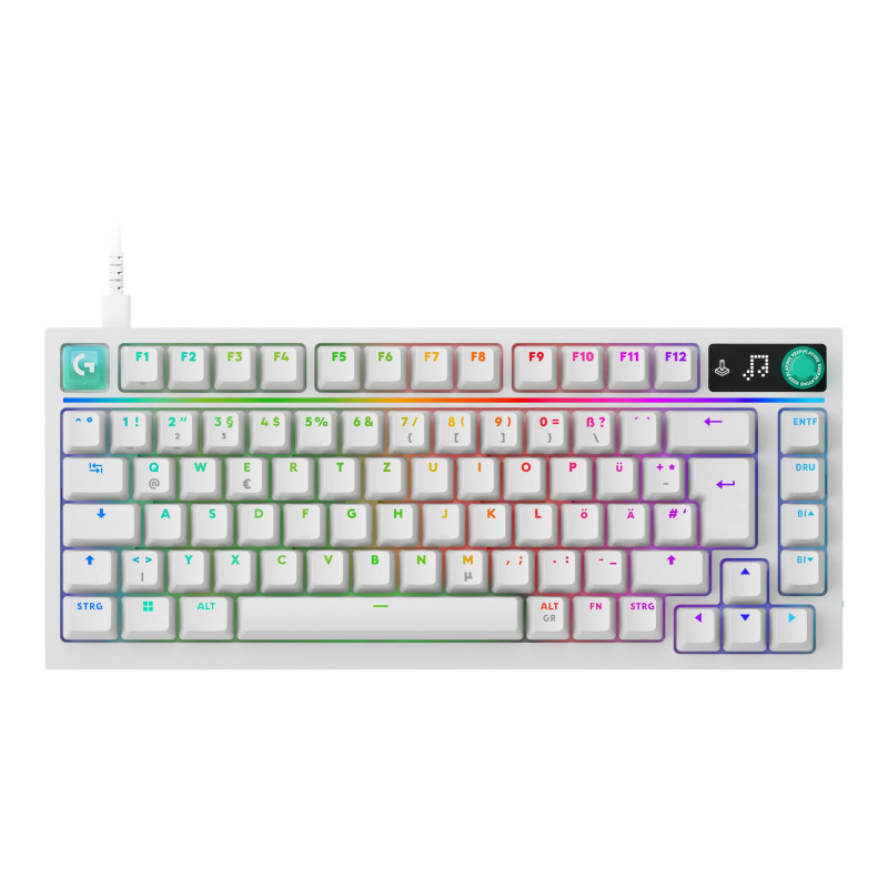 Logitech G316 X 75 laidinė mechaninė žaidimų klaviatūra, taktilinė, balta, US International