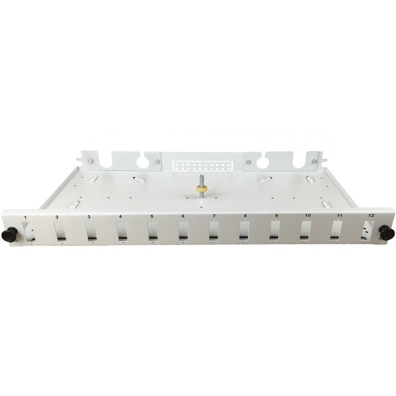 Alantec FOP-1U-12SCD-S šviesolaidinis skirstymo skydelis 12xSC duplex, 19 colių 1U, išstumiamas, su priekiniu skydeliu ir montavimo priedais