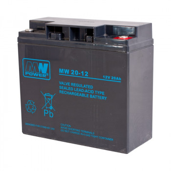 MPL Power Elektro MW Power MW 20-12 švino rūgšties AGM akumuliatorius UPS, be priežiūros, 12 V 20 Ah, juodas