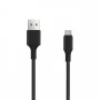 Setty USB-A į USB-C laidas, 1 m, 3 A, juodas