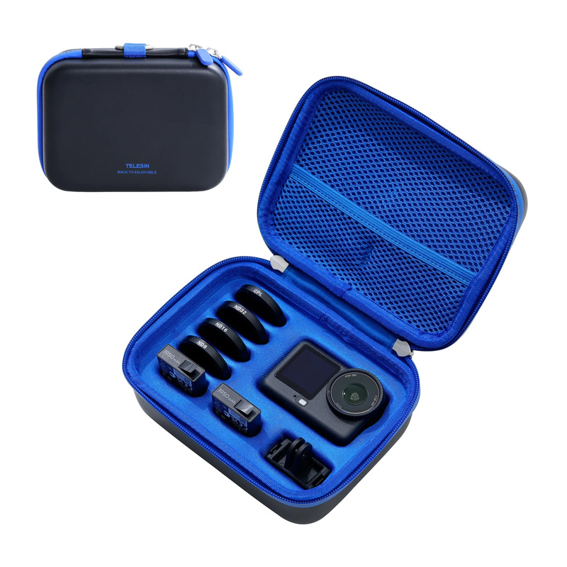 Telesin DisAdv S7-BAG-02BK EVA transportavimo krepšys, tinkantis DJI Osmo Action 6, juodos spalvos