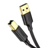Ugreen US135 USB 2.0 A-B kabelis spausdintuvui, auksuotas, 1 m, juodas