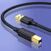 Ugreen US135 USB 2.0 A-B kabelis spausdintuvui, auksuotas, 1 m, juodas