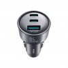 Joyroom JR-CCN19 įkroviklis automobiliui, 65 W, 2x USB-C + USB-A, tamsiai pilkos spalvos