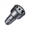 Joyroom JR-CCN19 įkroviklis automobiliui, 65 W, 2x USB-C + USB-A, tamsiai pilkos spalvos