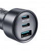 Joyroom JR-CCN19 įkroviklis automobiliui, 65 W, 2x USB-C + USB-A, tamsiai pilkos spalvos