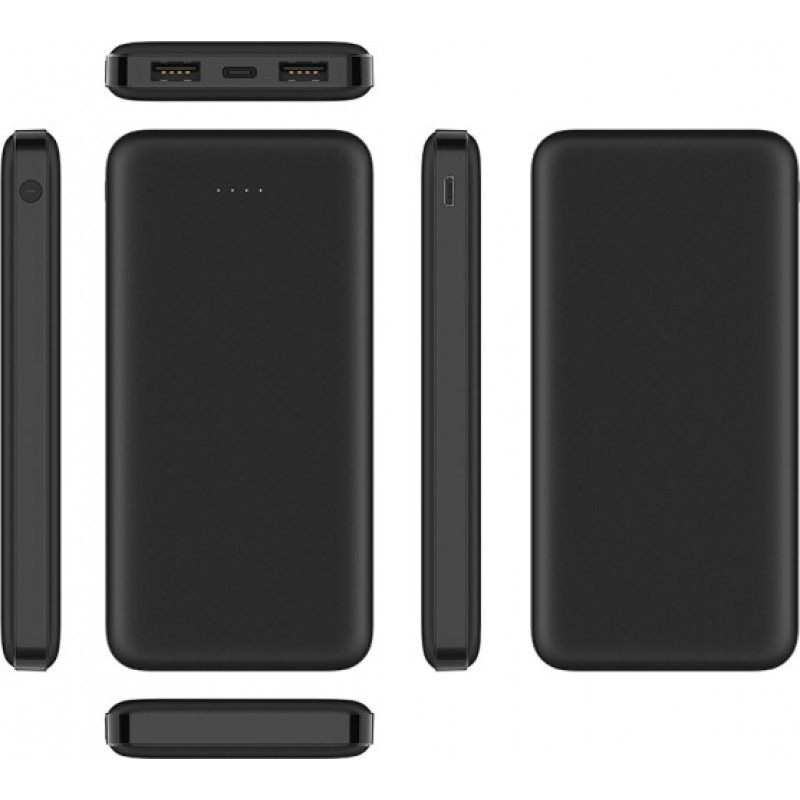 Veger A10 (W1065) nešiojamas akumuliatorius, 10000 mAh, 5 V 2 A, juodos spalvos