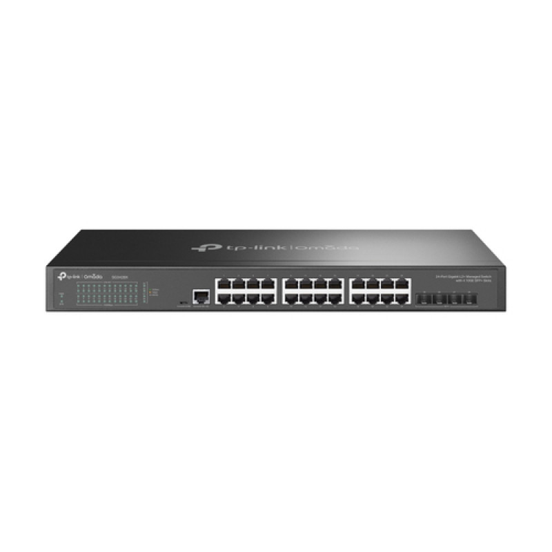 TP-Link SG3428X 24 prievadų 10/100/1000 Mbps valdomas L2+ jungiklis, 4 SFP+ prievadai, montuojamas stove