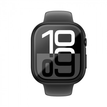 AmazingThing Radix Glass dėklas Apple Watch 42 mm laikrodžiui, grūdintas stiklas, juodas