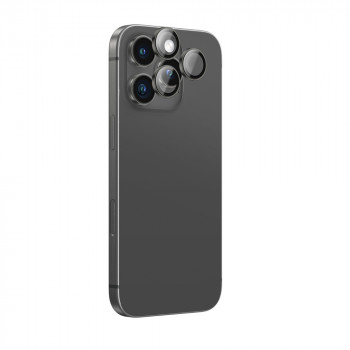 AmazingThing AR Aluminum 3 Lens Glass kameros objektyvų apsauga su rėmeliu iPhone 16 Pro / 16 Pro Max telefonams, juoda