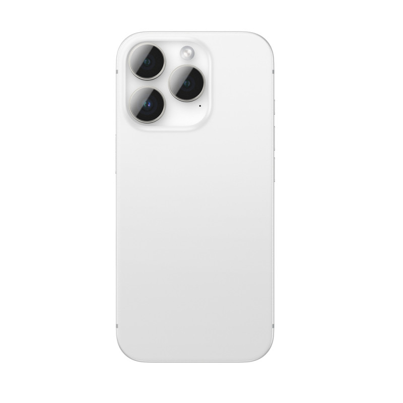 AmazingThing AR Aluminum 3 Lens Glass kameros objektyvų apsauga su rėmeliu iPhone 16 Pro / 16 Pro Max telefonams, sidabrinė