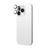 AmazingThing AR Aluminum 3 Lens Glass kameros objektyvų apsauga su rėmeliu iPhone 16 Pro / 16 Pro Max telefonams, sidabrinė