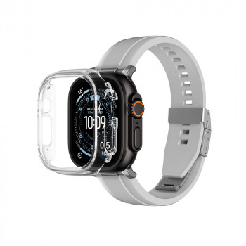 AmazingThing Minimal apsauginis dėklas Apple Watch Ultra 3 / Ultra 4 49 mm laikrodžiui, skaidrus