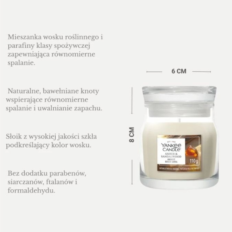 Yankee Candle Amber & Sandalwood žvakė, maža