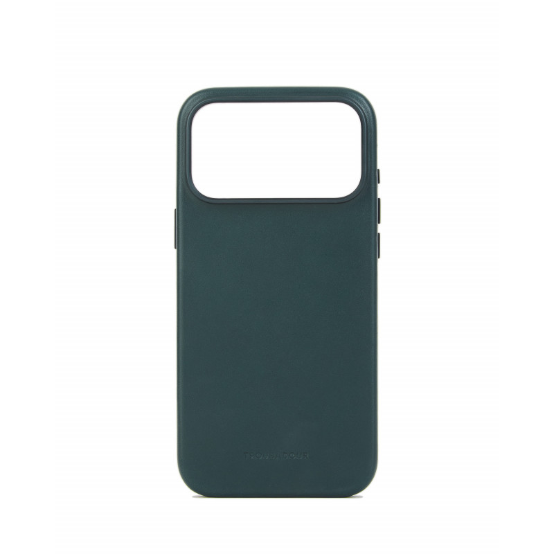 Mujjo Troubadour odinis telefono dėklas Apple iPhone 18 Pro Max / 17 Pro Max, MagSafe, obsidiano žalias