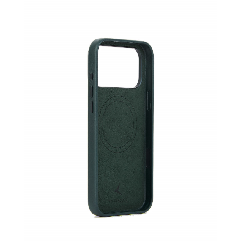 Mujjo Troubadour odinis telefono dėklas Apple iPhone 18 Pro Max / 17 Pro Max, MagSafe, obsidiano žalias