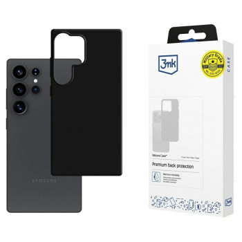 3MK Silicone Case juodas silikoninis dėklas telefonui Samsung Galaxy S25 Ultra