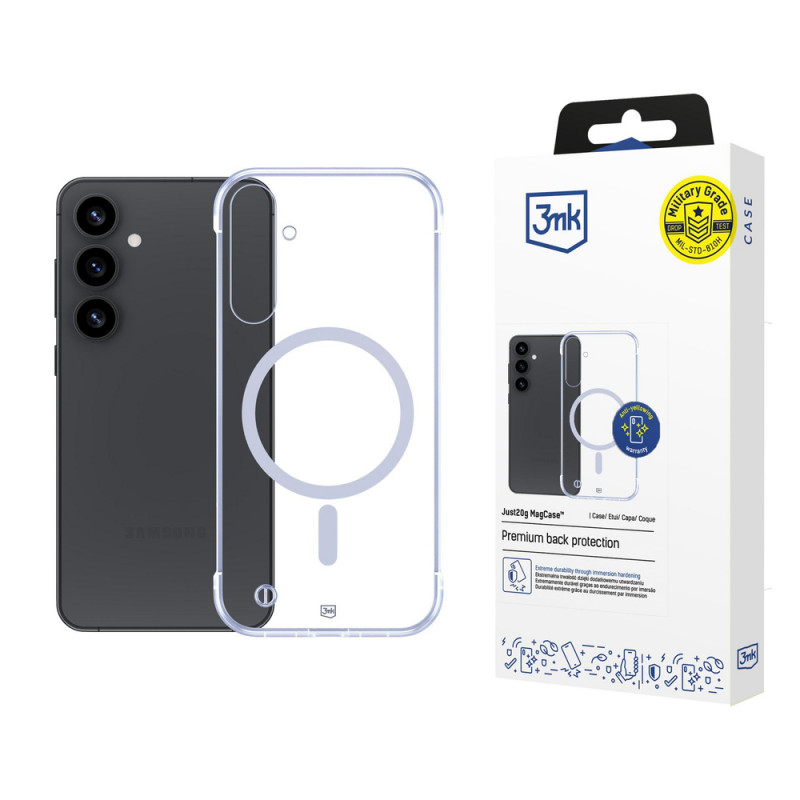 3mk Just20g MagCase apsauginis dėklas Samsung Galaxy S25+, skaidrus