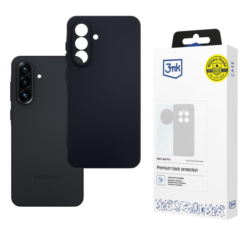 3MK Matt Case Pro telefono dėklas Samsung Galaxy A56 5G, juodas