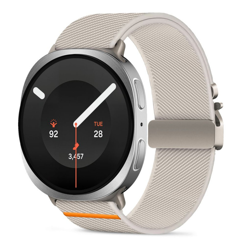Tech-Protect Nylon Clasp dirželis laikrodžiui Samsung Galaxy Watch 8 / 9 / Classic 40 / 44 / 46 mm, Starlight