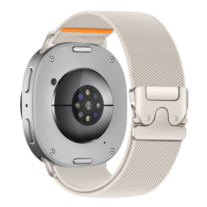 Tech-Protect Nylon Clasp dirželis laikrodžiui Samsung Galaxy Watch 8 / 9 / Classic 40 / 44 / 46 mm, Starlight