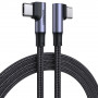 UGREEN US335 70696 kampinis USB-C į USB-C laidas, 100 W, 1 m, juodas