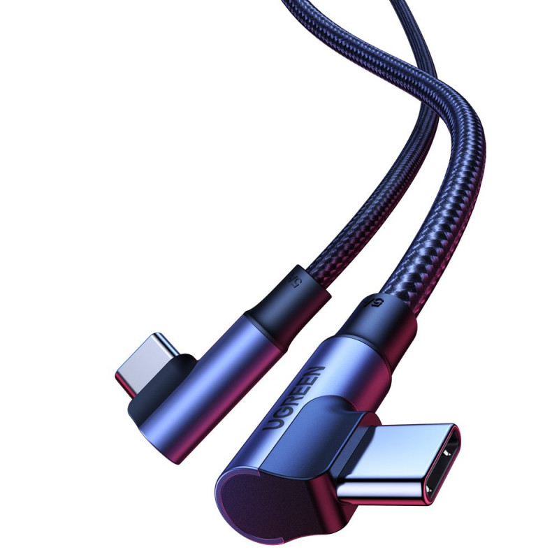 UGREEN US335 70696 kampinis USB-C į USB-C laidas, 100 W, 1 m, juodas