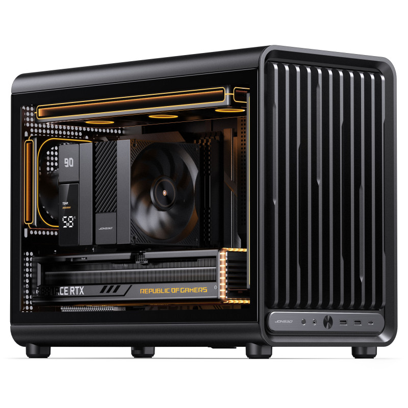 Jonsbo D33 STD kompiuterio dėžė, nedidelė, mATX, grūdintas stiklas, juoda (D33 STD BLACK)