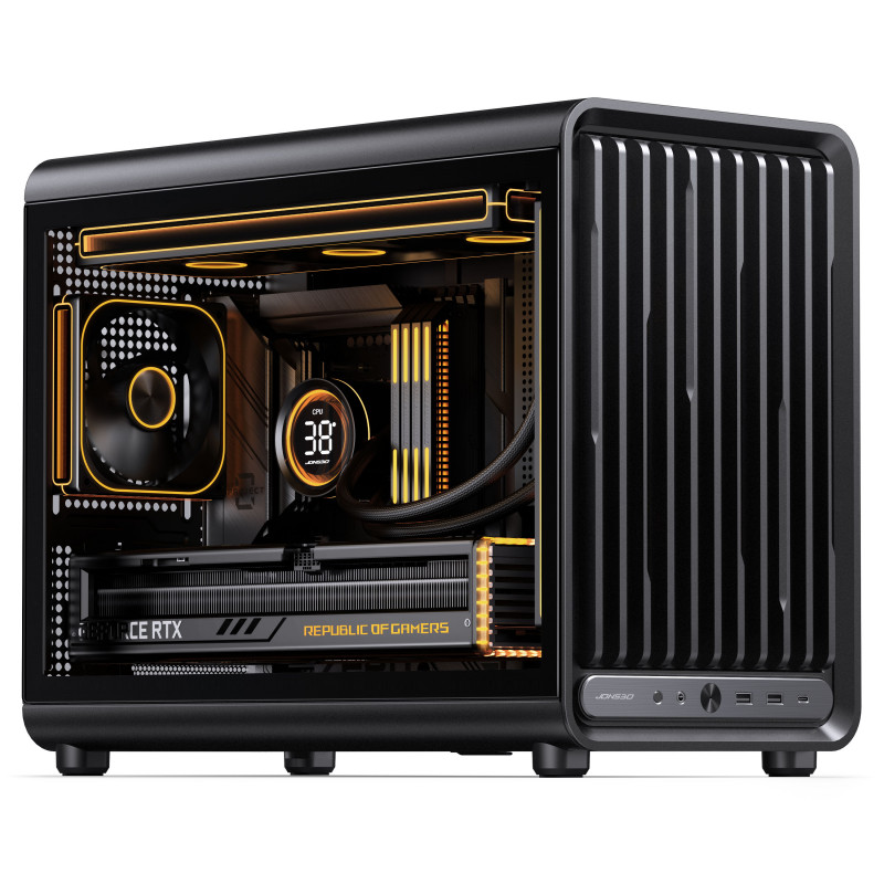 Jonsbo D33 STD kompiuterio dėžė, nedidelė, mATX, grūdintas stiklas, juoda (D33 STD BLACK)