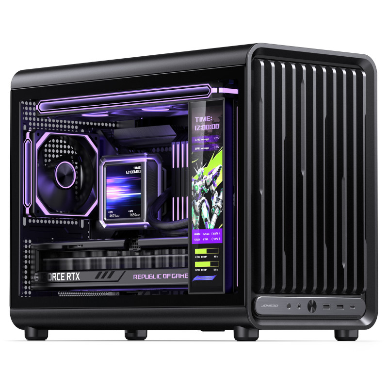 Jonsbo D33 STD kompiuterio dėžė, nedidelė, mATX, grūdintas stiklas, juoda (D33 STD BLACK)