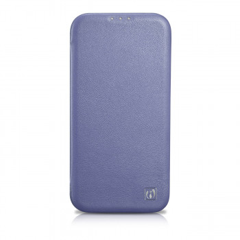 iCarer CE Premium Leather Folio Case odinis dėklas su atvartu Apple iPhone 14 Pro Max, MagSafe, šviesiai violetinis (ICR419)
