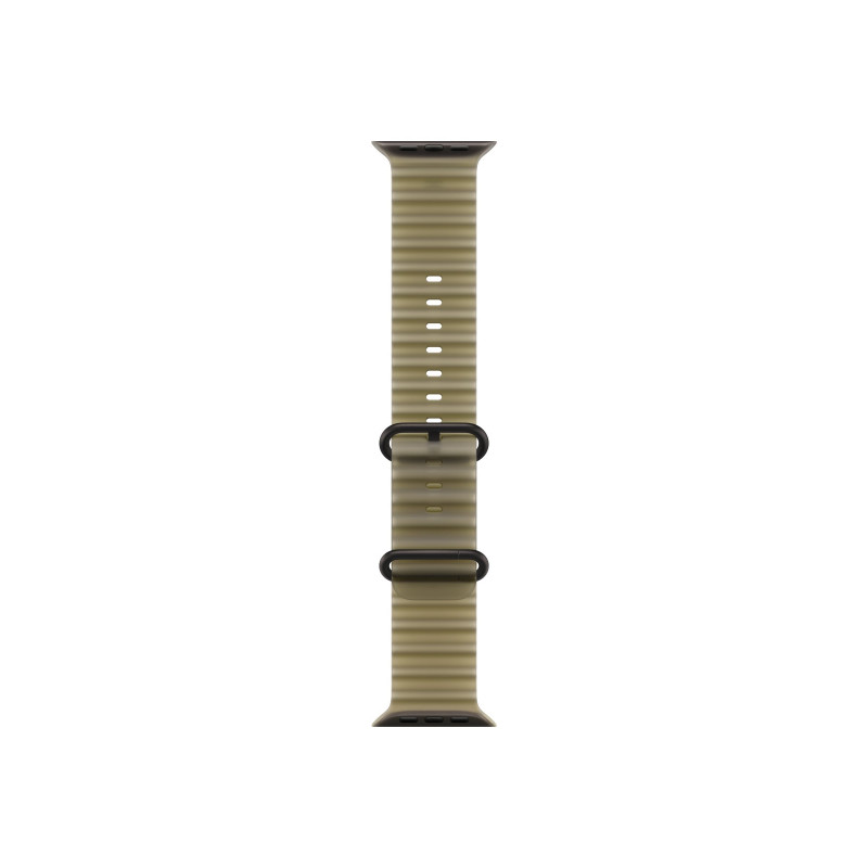 Apple Ocean Band dirželis išmaniesiems laikrodžiams 49 mm, pusiau skaidrios jūržolių žalios spalvos, juodo titano apdaila, MKAV4ZM/A