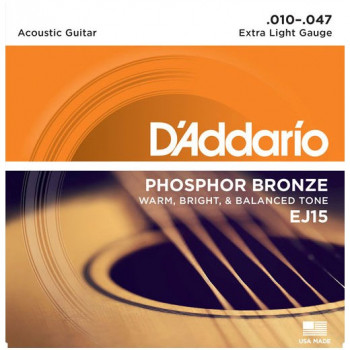 Daddario D'Addario EJ15 akustinės gitaros stygos, 10-47