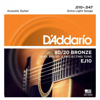Daddario D'Addario EJ10 stygos akustinėms gitaroms, 10-47