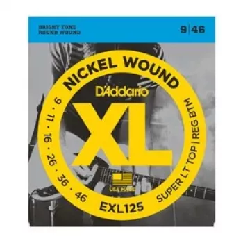 Daddario D'Addario EXL125 XL Nickel Round Wound stygos elektrinėms gitaroms, 9-46