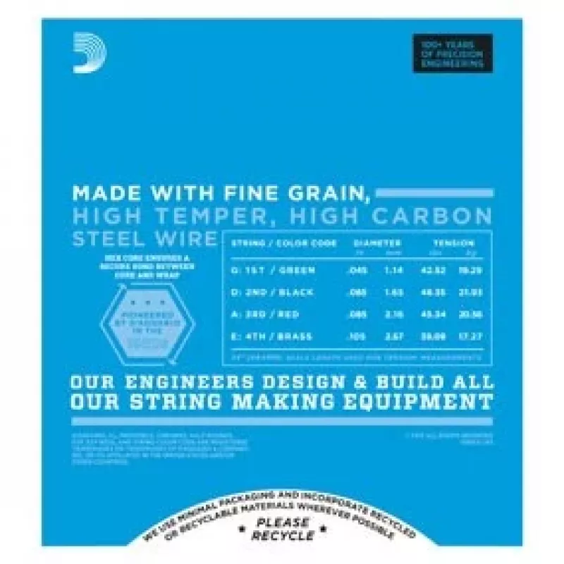 Daddario D'Addario EXL165 basinės gitaros stygų rinkinys, Regular Light 45–105