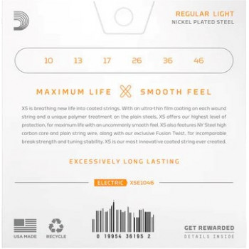 Daddario D'Addario XSE1046 elektrinės gitaros stygų rinkinys, Regular Light 10–46
